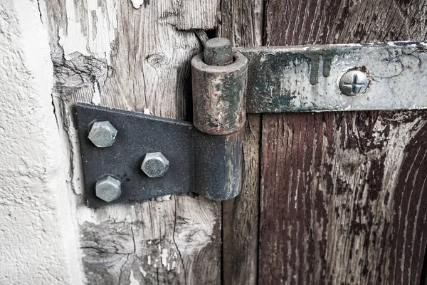 Vue Rapprochée Détaillée Charnière Porte Rouillée — Photo