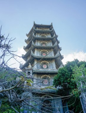 DA NANG, VIETNAM, August 05, 2015 : Linh Ung Pagoda with famous tower in the Marble Mountains located in Ngu Hanh Son (Five Elements) ward, south of Da Nang.