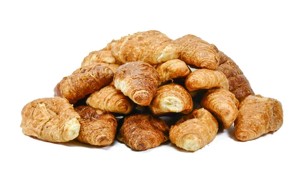 一群新鲜的法国羊角面包 羊角面包是法国最受欢迎的早餐食品 — 图库照片