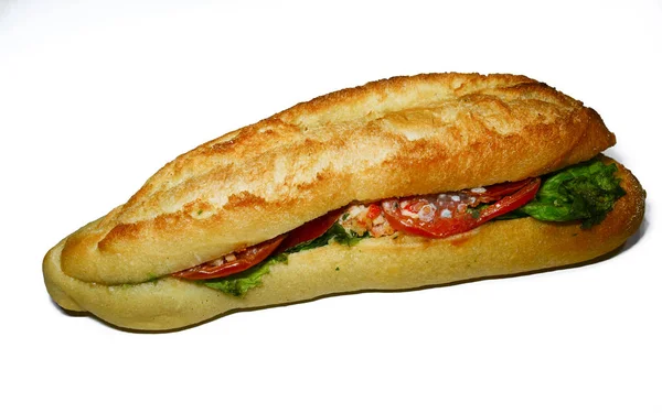 Зіпсований бутерброд, гнила пліснява їстівна прострочена їжа, ізольована на білому тлі — стокове фото