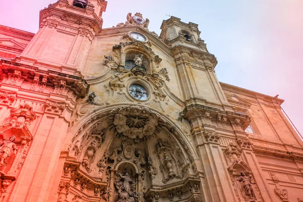 Architectural Details Sculptures Ornaments Light Leak Style Basilica Santa Maria — Stock Photo, Image