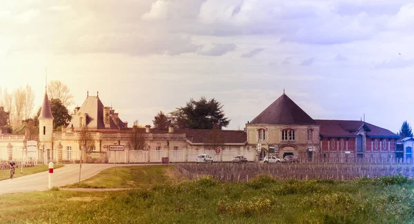 Margaux Stadt Und Berühmter Weinberg Bordeaux Frankreich Margaux Weine Auf — Stockfoto