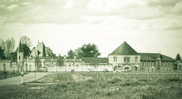 Margaux Stadt Und Berühmter Weinberg Bordeaux Frankreich Margaux Weine Auf — Stockfoto