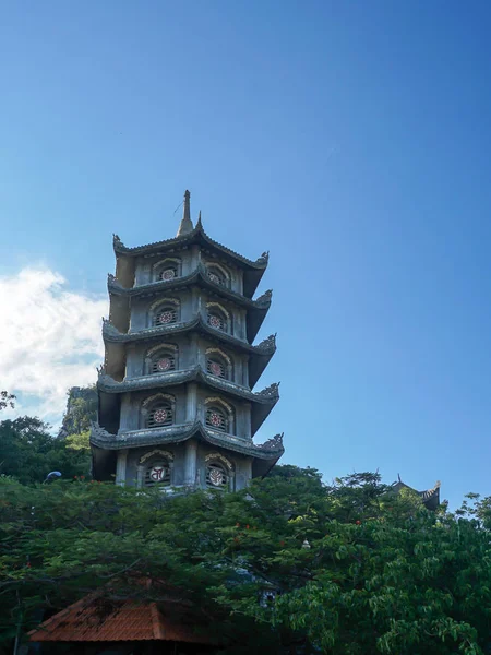 DA NANG, VIETNAM, August 05, 2015 : Linh Ung Pagoda with famous tower in the Marble Mountains located in Ngu Hanh Son (Five Elements) ward, south of Da Nang.