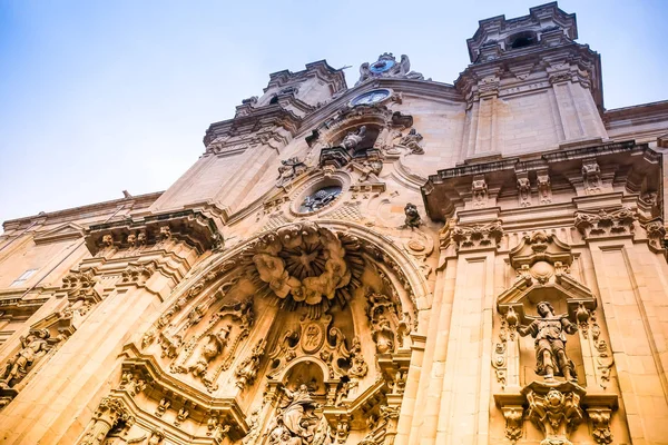 Architectural Details Sculptures Ornaments Light Leak Style Basilica Santa Maria — Stock Photo, Image