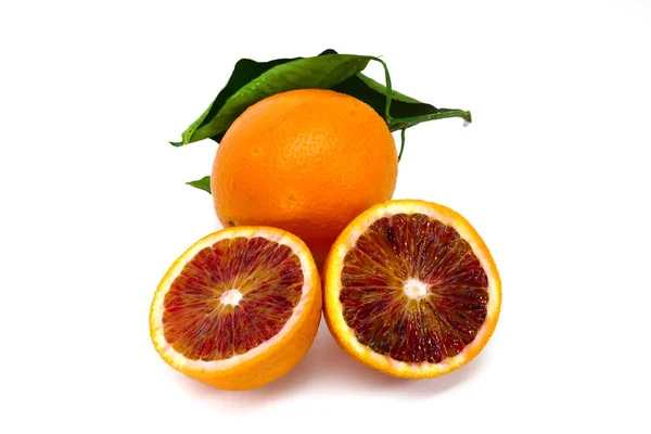 Zeer Smakelijk Sappig Vers Geplukt Moro Red Blood Sinaasappels Uit — Stockfoto