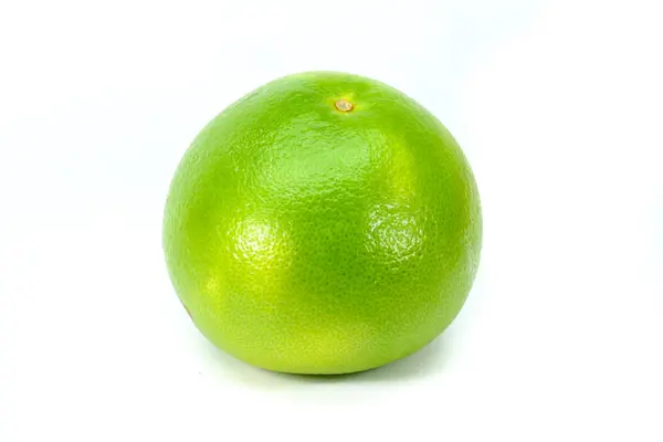 Grote Groene Pomelo Grapefruit Close Geïsoleerd Wit — Stockfoto