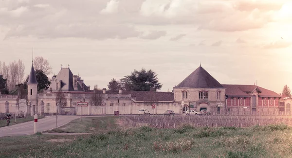 Margaux Stadt Und Berühmter Weinberg Bordeaux Frankreich Margaux Weine Auf — Stockfoto