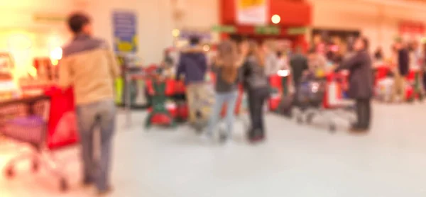Абстрактный Размытый Фон Люди Ходят Магазинам Супермаркете Клиенты Ждут Своими — стоковое фото