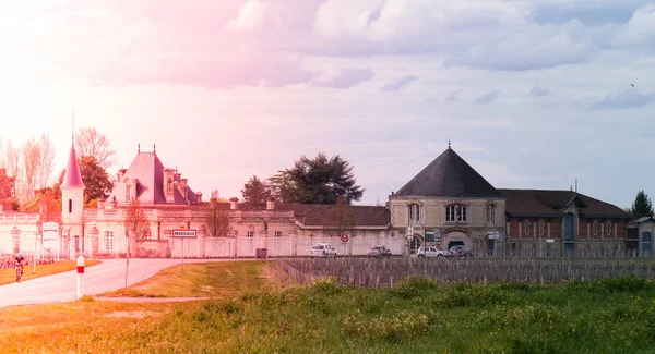 Margaux Stadt Und Berühmter Weinberg Bordeaux Frankreich Margaux Weine Auf — Stockfoto