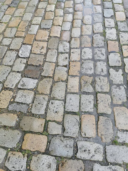 Pavimento Pedra Tradicional Vintage Textura Pavimento Cobblestone Conceito Fundo Abstrato — Fotografia de Stock