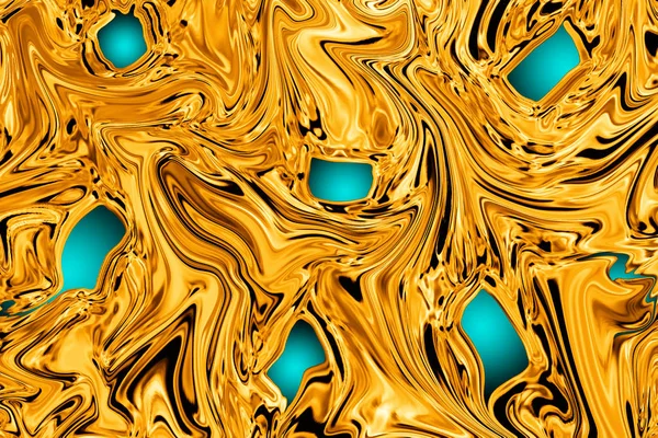 Liquid gold with green gems inlays Texture, background for wallpaper, decoration or design works.