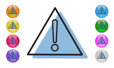 Gölge tasarımlı Uyarı Simgesi. Ünlem tehlike işareti. Vektör illüstrasyonu EPS 10