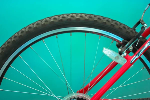 Bicycle Wheel Metal Spokes Close Vehicle Components — Stock Photo, Image