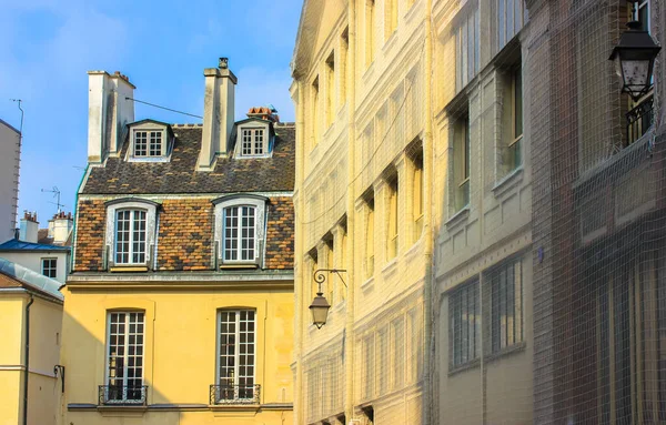 Belle Case Parigi Architettura Europea Edificio Dove Vivono Parigini — Foto Stock