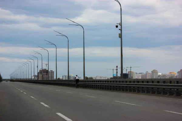 Strada Vuota Città Durante Quarantena Nessuna Auto — Foto Stock