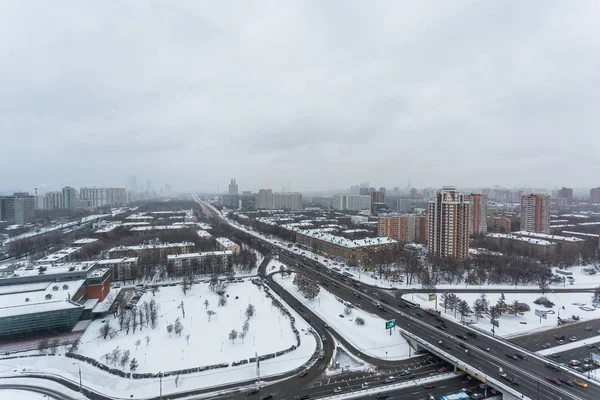 Distrito de Moscovo Kuntsevo. Inverno vista aérea — Fotografia de Stock
