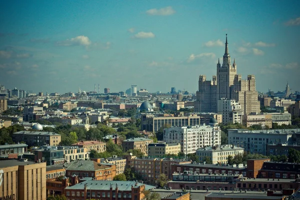 Julho de 2017. Moscovo. Russia.Distrito Central. Vista aérea de verão — Fotografia de Stock