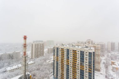 31 Ocak 2018. Moskova. Rusya. Yoğun kar yağışı sonra şehir Mahkemesi