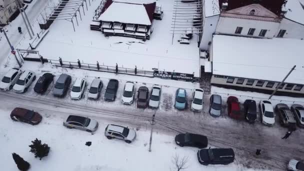 2020ロシアイワノヴォ航空冬の街のパノラマ4K — ストック動画