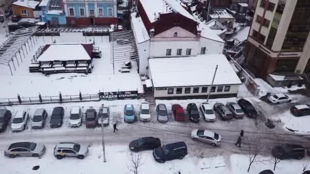 2020ロシアイワノヴォ航空冬の街のパノラマ4K — ストック動画