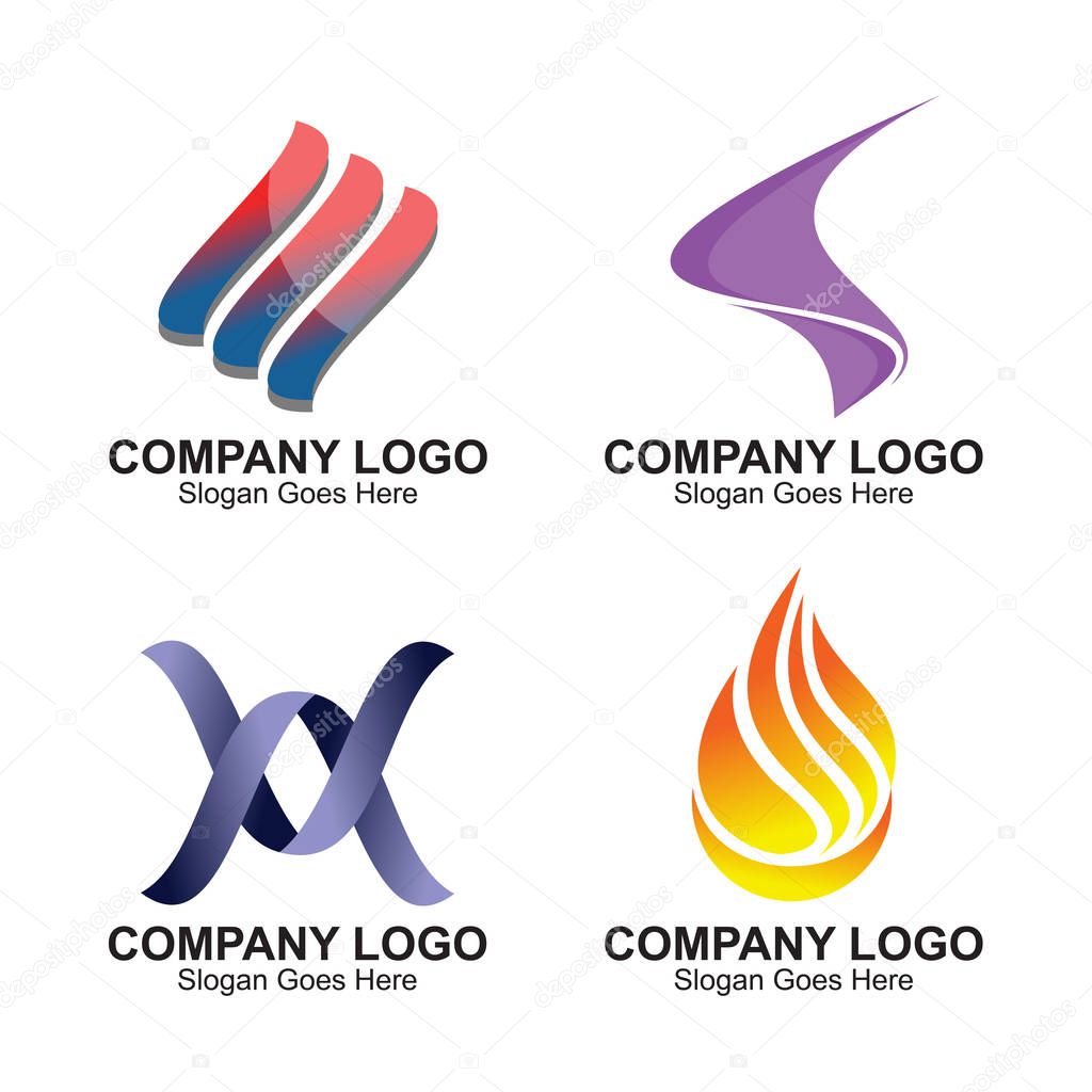 Flat design fire logo