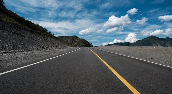 Highway in the Altai Mountains, in the Altai Territory of Russia