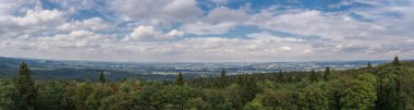 Panoramik Lipperland ve Teutoburg ormanı, Almanya. 