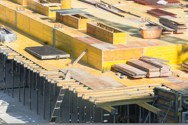 Formwork for foundations with concrete — Stock Photo, Image