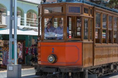 Vintage tren, Port de Soller, Mallorca 'da tramvay               