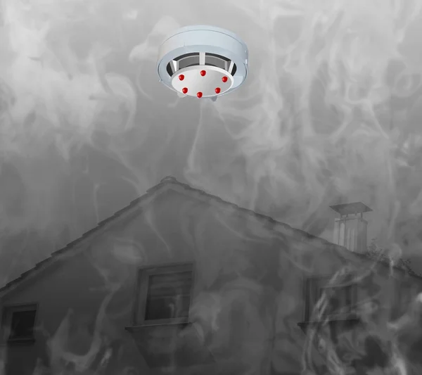 Smoke detector on the ceiling — Stock Photo, Image