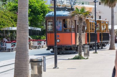Vintage tren, Port de Soller, Mallorca 'da tramvay               