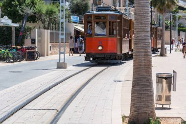 Vintage tren, Port de Soller, Mallorca 'da tramvay               