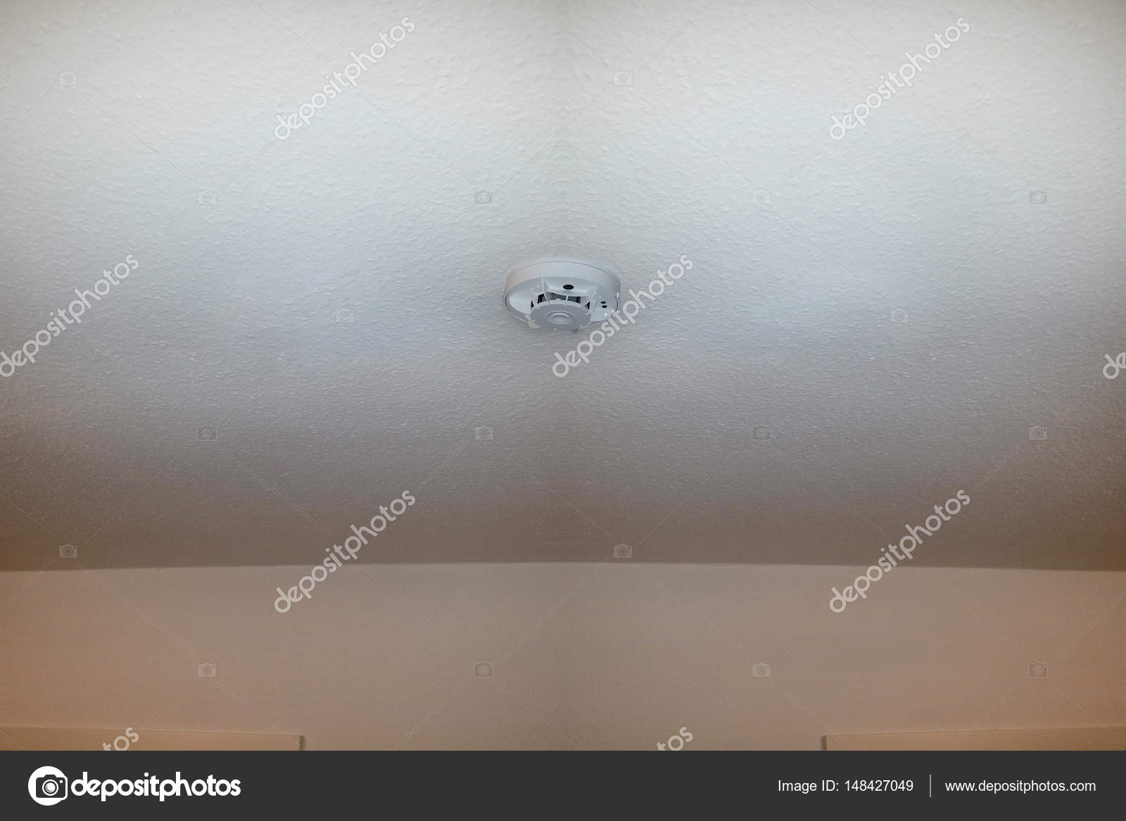 Smoke Detector On The Ceiling And Smoke Stock Photo C Nikd51