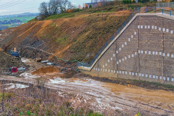 Construção de uma nova estrada — Fotografia de Stock