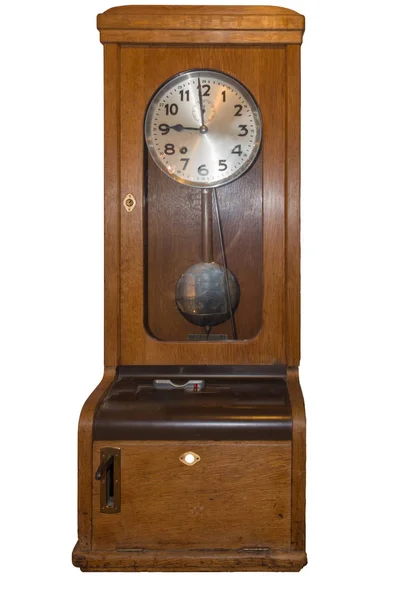 Часы старого времени для записи времени — стоковое фото