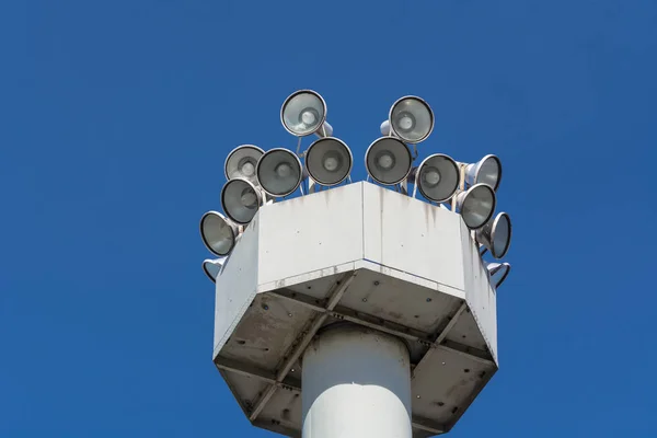 Several Megaphone on a high mast — Stock Photo, Image