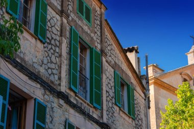 Sokak Görünümü'nde Valldemossa, Mallorca, İspanya.  