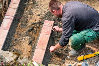 Bir tuğla duvar üretim          