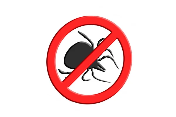 Warning sign symbol for Tick free Zone — Stock Photo, Image