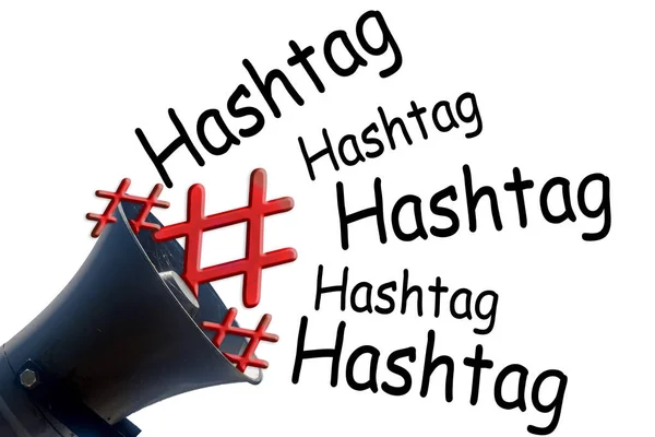 Megafono con # Hashtag — Foto Stock