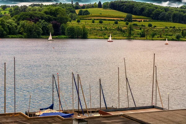 Panoramic view from Baldeney Lake (Baldeneysee) — Stock Photo, Image