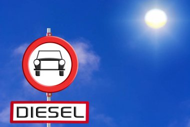 Alman trafik levhası Alman trafik levhası konuşuyor. Diesel serbest bölge, çevresel bölge, dizel yasaklama, dizel yasaklama veya sürüş yasağı kavramları