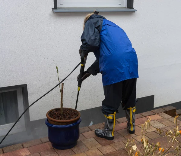 High pressure cleaning of the floor — Stock Photo, Image