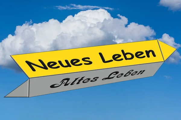 Bildunterschrift: Neues gegen altes Leben — Stockfoto