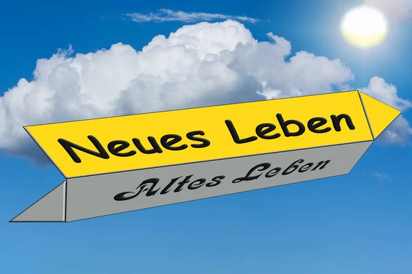 Bildunterschrift: Neues gegen altes Leben — Stockfoto