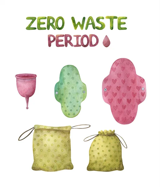 Elementi igienici femminili eco-compatibili durante le mestruazioni . — Foto Stock