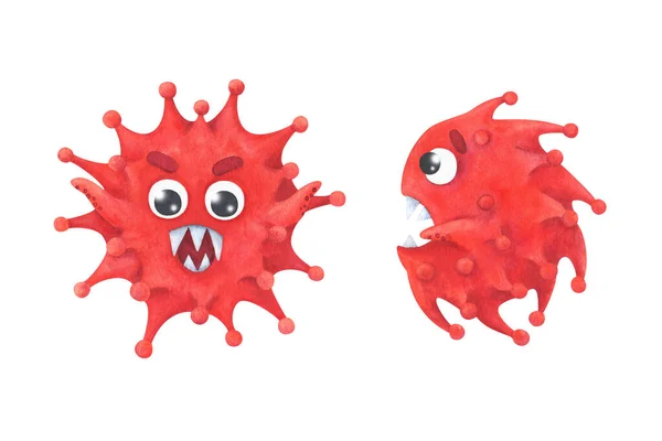 Coronavirus Cartoon Stil Covid Ist Ein Gefährliches Virus Die Figur — Stockfoto