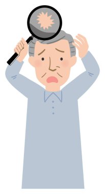 Büyükbabamın saç dökülmesinden muzdarip bir temsili.