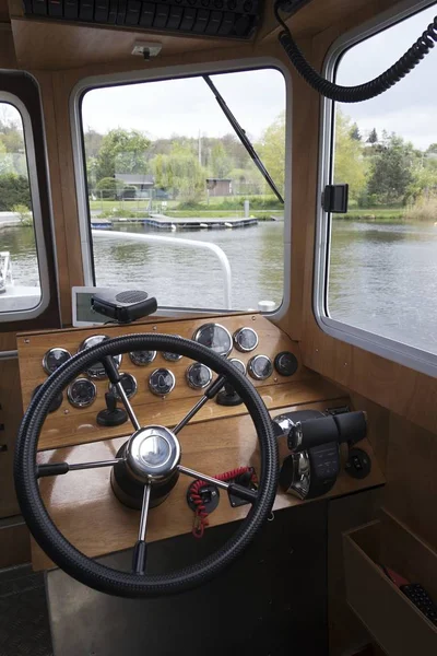 A fast police boat on the river — Stock Photo, Image